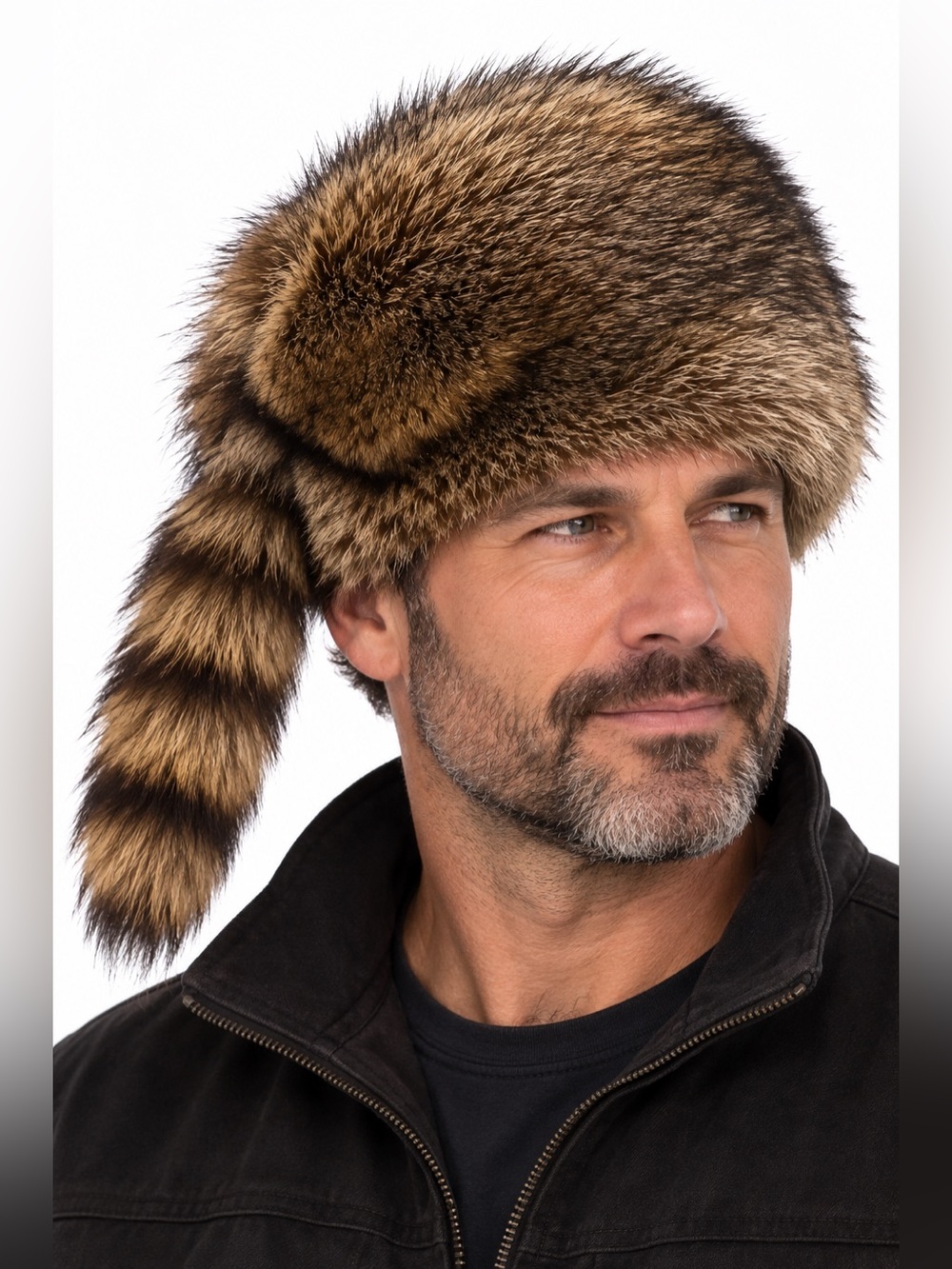 NEW: Faux Fur Hat with Tail in Waterproof dust bag